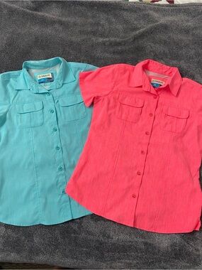 Bundle of 2 Magellan Outdoors Girl’s Performance Fishing Shirts Size Large